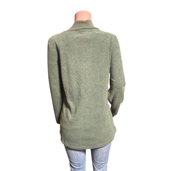 Bundle two Pulp long sleeve fleece brown and green v neck button up sweater M - Picture 11 of 11